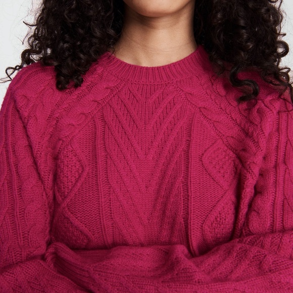 Rag & Bone Pierce Cashmere Cable Sweater in Plum Size XS - Picture 4 of 4